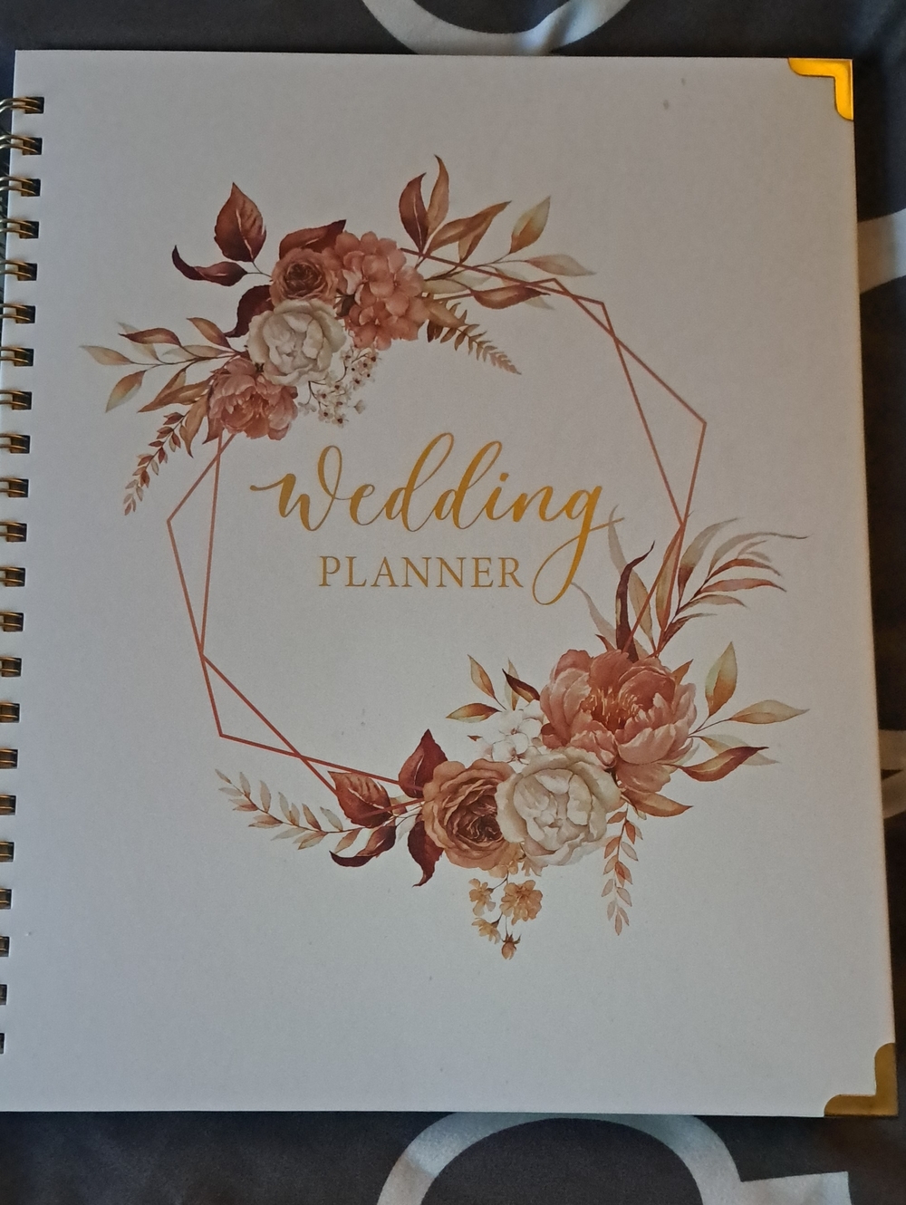 Wedding Planner Not- Cream with Rose Gold Floral Accents